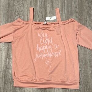 Coral cold shoulder sweat shirt